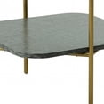 thumbnail image 3 of HomeRoots 487355 20 in. Glass & Metal Square End Table with Shelf, Gold & Clear, 3 of 3