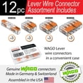 thumbnail image 2 of WAGO 221 Tuercas de palanca 12 piezas Surtido de conectores de cable de empalme compactos con estuche | Incluye (3X) 221-2401 (3X) 221-412 (3X) 221-413 (3X) 221-415, 2 of 7