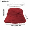 thumbnail image 4 of Women's Winter Plush Fluffy Bucket Hat Warm Faux Fur Lining Cozy Wide Brim Cap Wine Red, 4 of 5
