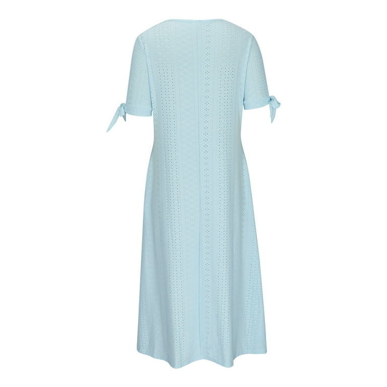 knee length dresses for ladies Cap Sleeve Plunging V-Neckline A-line Midi Dress - Black main image 1