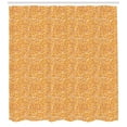 thumbnail image 3 of Earth Tones Shower Curtain, Autumn Season Colors Digital Leaves Forming Dimensional Spirals, Fabric Bathroom Set with Hooks, 69W X 70L Inches, Apricot Rust Earth Yellow, by Ambesonne, 3 of 3