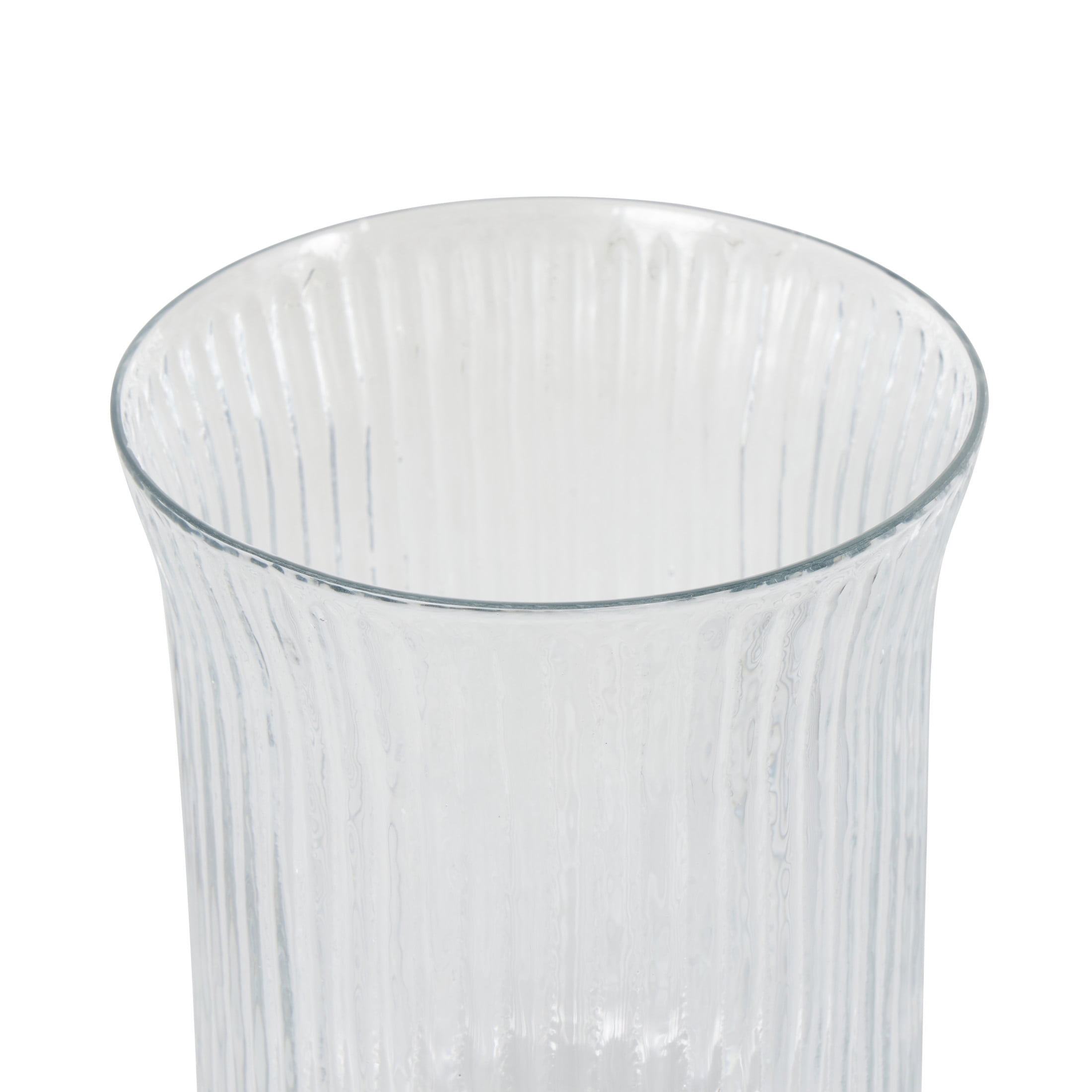 DecMode 8" Ribbed Glass Vase