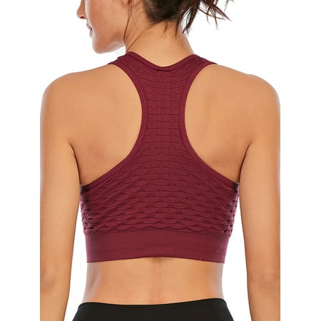 

SHCKE Women Racerback Sport Bra Wirefree Fitness Yoga Workout Tank top Bra With Removable Pads