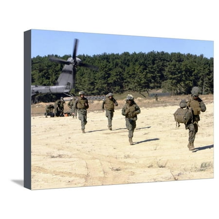 U.S. Navy Corpsmen Respond To a Mass Casualty Evacuation Exercise Stretched Canvas Print Wall Art By Stocktrek