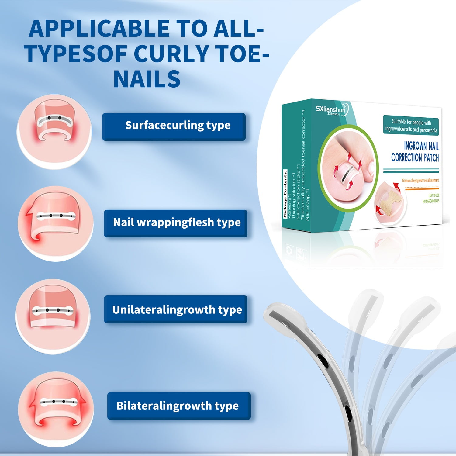 Ingrown Toenail Removal Kit  Professional Tools for Ingrown Toenail Treatment with Nail Clippers, Pusher, File & Corrector  Cure & Prevent Painful Ingrown Nails for Toes & Fingers