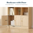 thumbnail image 5 of 4-Tier Tall Bookshelf with 3 Doors, 71" Open Shelf Bookcase with 10 Cubes, Modern Cube Storage Organizer for Living Room, and Office, Oak, 5 of 10