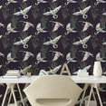 thumbnail image 2 of Ambesonne Duck Peel & Stick Wallpaper for Home, Aquarelle Flying Birds Jungle, 13"x100", Dark Indigo Multicolor, 2 of 5