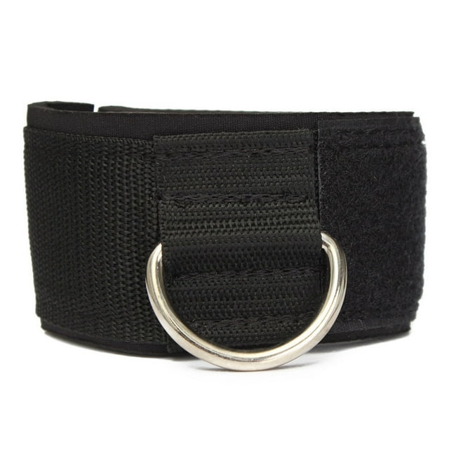 2X Ankle Strap D-Ring Multi Gym Cable Attachment Thigh Leg Pulley Weight Lifting Black