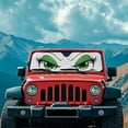 thumbnail image 3 of Uorisanigo Windshield Sun Shade Compatible with Jeep Wrangler TJ JK JL & Gladiator JT Accessories, Front Window Funny Big Eyes Green Sunshade Sun Visor Protector Foldable Block UV Rays, 3 of 7