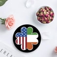 thumbnail image 4 of FMSHPON Independence Day American and Flag in Clover Set of 6 Round Coaster for Drinks, Absorbent Ceramic Stone Coasters Cup Mat with Cork Base for Home Kitchen Room Coffee Table Bar Decor, 4 of 6