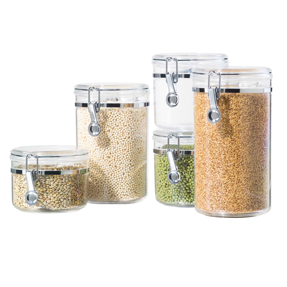 Details about   Airtight Food Storage Container Set 7 PC Set BPA Free Clear Plastic Canisters