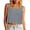 *Gray, variant on Women's Crew Neck Sleeveless Crop Tank Top,Casual Solid Form Fitting Basic Top Navy,Women's Plus M