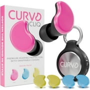 CURVD Cliq Earplugs with Swappable Covers, Stylish Noise Reduction for Concerts, Noise Sensitivity & More (Neon)