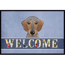 Caroline's Treasures BB1419MAT Wirehaired Dachshund Welcome Door Mat, Indoor Rug or Outdoor Welcome Mat 18x27 Doormat ,