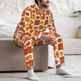 thumbnail image 7 of Picia Pumpkin Plaid Pattern Men’s Long-Sleeve Sleepwear Set - Soft 2-Piece Loungewear with Pockets, Comfy PJs for Relaxing Nights-XX-Large, 7 of 7