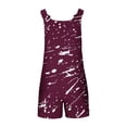 thumbnail image 5 of Lovskoo 2024 Womens Summer Casual Sleeveless Printed Short Rompers Adjustable Strap Loose Shorts Jumpsuits Overalls with Pockets Burgundy 2XL, 5 of 7