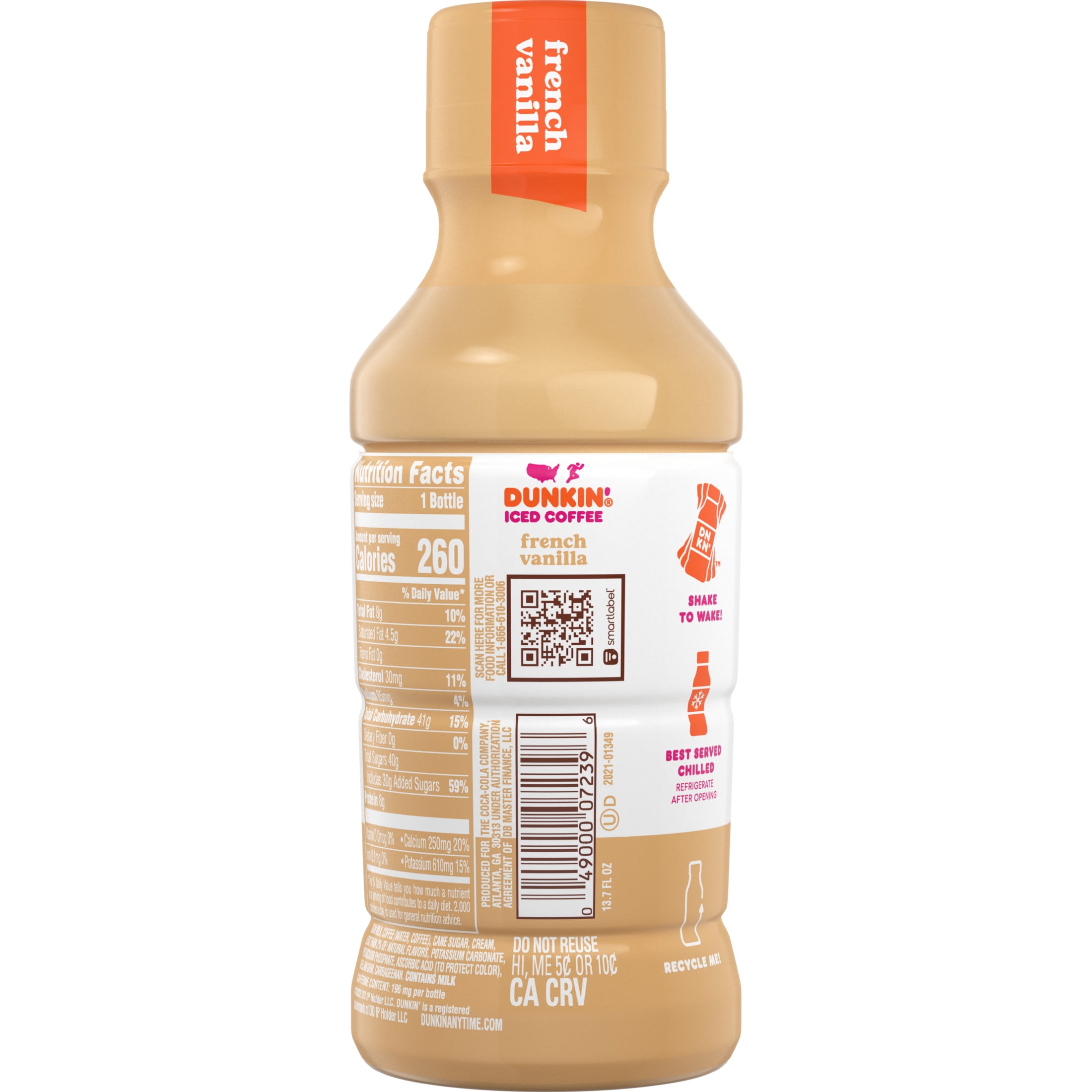Dunkin' French Vanilla Iced Coffee, 13.7 fl oz Bottle
