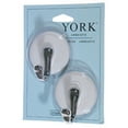 thumbnail image 2 of iDesign Forma York White & Chrome Adhesive Hook (2-Pack) 93300, 2 of 2