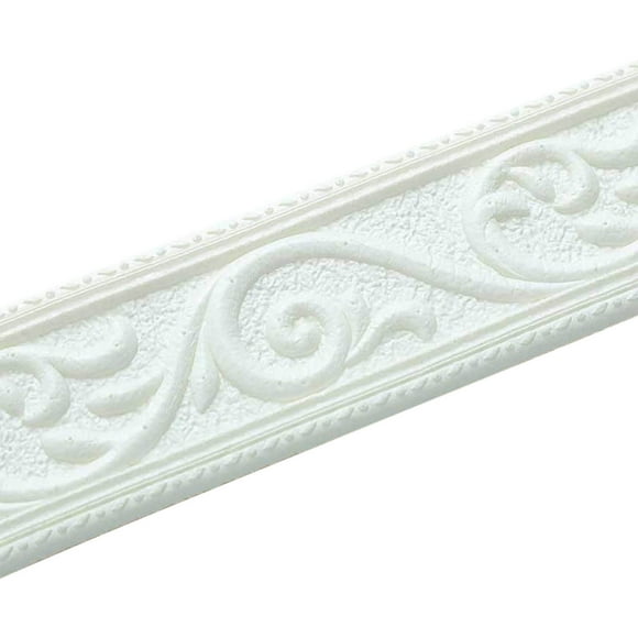 Birdeem Peel Stick Foam Molding Trim Self Adhesive, Crown Molding Wallpaper Border Flexible, 3D Wall Edging Lines Foam Baseboard, Wall Base Moulding Trim for Home, Hotel Diy Decoration,90" X 2.3"