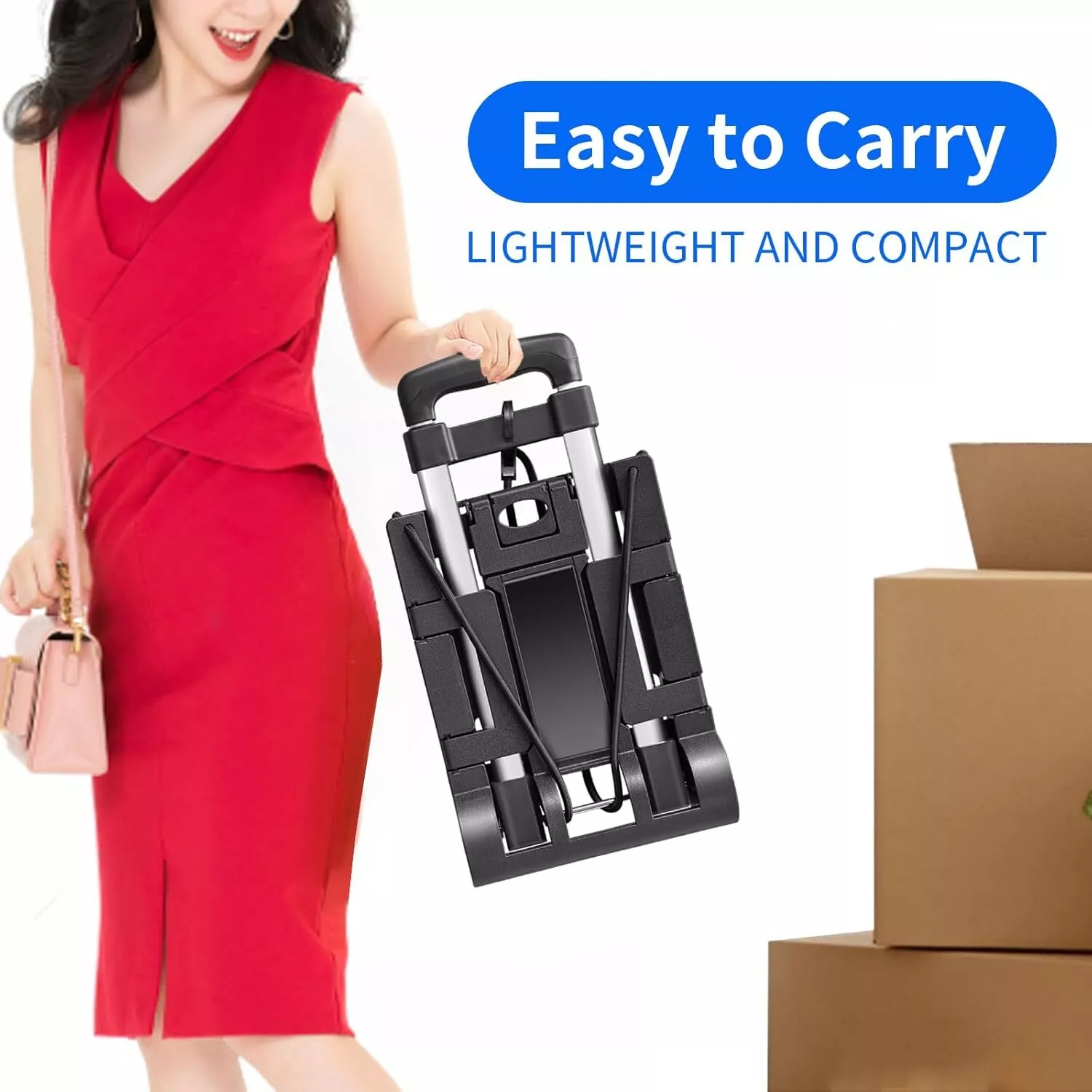 Platform Cart Dolly Folding Moving Warehouse Push Hand Truck Trolley Cart Black