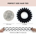 thumbnail image 3 of Kitsch Spiral Hair Ties for Women - Waterproof Ponytail Holders, Coiled Hair Ties, 4 Pcs (Black), 3 of 9
