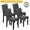 Grey, variant on NiamVelo Dining Chairs Set of 4 PU Leather Dining Room Chairs with Waterproof Surface and Wood Legs for Kitchen Restaurant and Living Room,Black