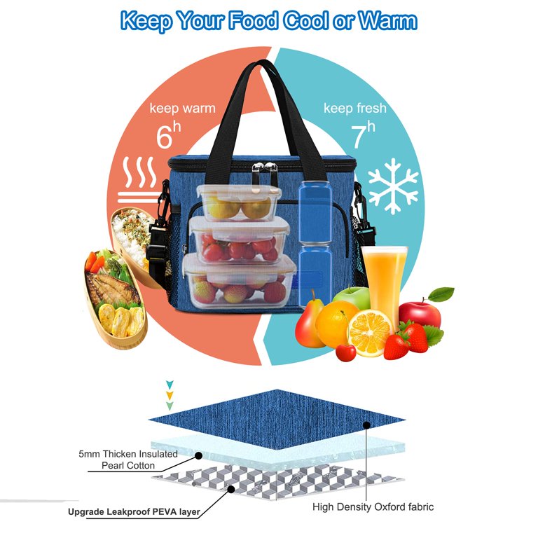 Square Thicken Thermal Lunch Box Bag Food Carrier Cooler