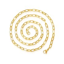 ELYA Jewelry Women's Adjustable Paperclip Gold Plated Necklace - Medium Square - 28"