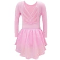 thumbnail image 2 of Fozruso Girls Lace Dress Girls Dance Long Sleeve Leotard With Back And Sparkly Skirt Two Piece For Performance Gymnastics Practice Sizes 3-4 Years, 2 of 5