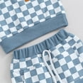 thumbnail image 6 of Newborn Baby Girl Boy Summer Clothes Checkered Plaid Short Sleeve T-Shirt Tops Shorts Set Casual Outfit, 6 of 7