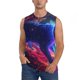 thumbnail image 1 of Balery Cosmic Cat Psychedelic Journey Camisetas sin mangas para hombre, absorbe la humedad y protege contra el mal olor.-3X-Large, 1 of 7