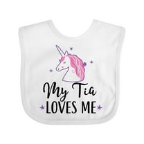 Inktastic My Tia Loves Me Unicorn Girls Baby Bib