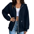 thumbnail image 6 of Pxxlle Hoodies for Women Zip Up Long Sleeve Hooded Jacket Casual Solid Color Drop Shoulder Hoodie Sweatshirt with Pockets S, 6 of 9