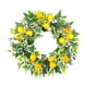 thumbnail image 2 of Corona de para puerta de entrada, corona de verano y primavera, decorativa con amarillo artificial de 45 cm para valla, patio, ventana,, 2 of 9
