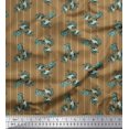 thumbnail image 1 of Soimoi Velvet Fabric Star & Owl Bird Print Fabric by Yard 58 Inch Wide, 1 of 3