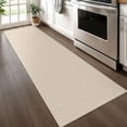 thumbnail image 2 of Runners for Hallways 2x6 ft Washable Kitchen Runner Non Slip Rubber Backed Hall Runners Cotton Entryway Runner Rugs Floor Carpet for Indoor Backdoor Bedroom Kitchen, Ivory/Khaki, 2 of 9