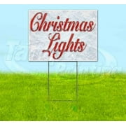 Christmas Lights (18" x 24") Yard Sign, Includes Metal Step Stake