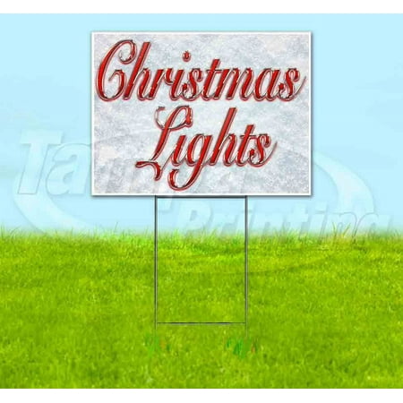 Christmas Lights (18" x 24") Yard Sign, Includes Metal Step Stake