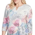 thumbnail image 4 of Alfred Dunner Womens Floral Brushstroke Beaded Split Neck Top, 4 of 4