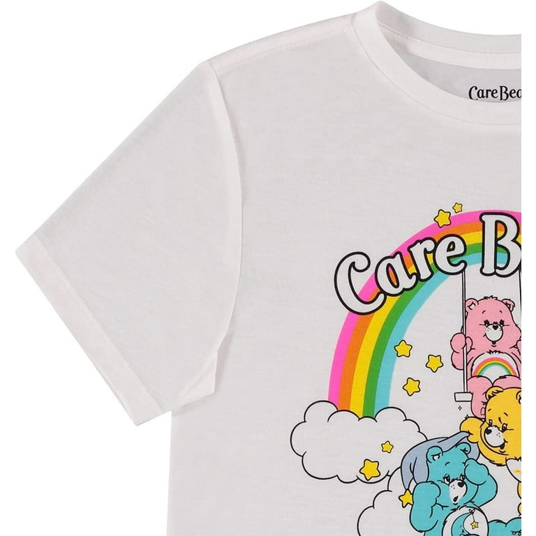 Care Bears Ladies Classic Shirt - Cheer Friend Funshine Good Luck Varsity Stripe Sleeve Athletic Tee