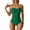 Green, variant on Women's Swimsuit Double Strap Pleated One Piece Bathing Suit Sexy Solid Color Swimwear for Beach Pool Vacation Summer