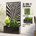 thumbnail image 3 of Outsunny Metal Planter Box with Trellis, Raised Garden Bed with Privacy Screen for Climbing Plants, Leaf Cut-Out Privacy Planter, 3 of 9