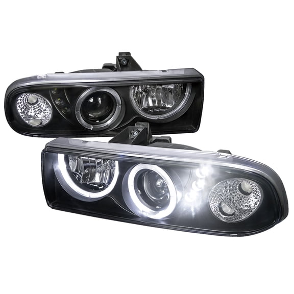 Dual Halo Projector Headlights (Chrome Housing/Smoke Lens) Made for and Compatible with 1999-2002 Chevrolet Silverado/ 2000-2006 Tahoe Suburban