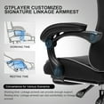 thumbnail image 3 of GTPLAYER Fabric Gaming Office Chair with Lumbar Massage Pillow, Black, 3 of 8