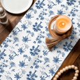 thumbnail image 3 of Blue Tropical Plant Table Runner 72 Inches, Summer Palm Trees Coastal Nautical Bed Runner Dresser Scarves Tabletop for Indoor Outdoor Parties/Ceremony/Banquet, 16" x 72", 3 of 9