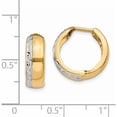 thumbnail image 4 of 14K Two-Tone Textured Hinged Hoop Earrings (15 X 16) Made In Turkey tl580, 4 of 5