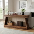 thumbnail image 4 of 70.9" Extra Long Farmhouse Console Table - 2-Tier Wood Entryway Table With Storage, Narrow Sofa Table Behind Couch For Living Room Hallway (Dark Brown), 4 of 9