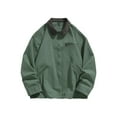 thumbnail image 2 of GrmtClth Mens Jackets Vintage Full Zip Long Sleeve Trucker Jackets Lightweight Loose Fit Outerwear Coats with Pockets Dark Green XXL, 2 of 6