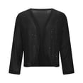 thumbnail image 5 of Sparkly Sequin Jackets for Girls Cropped Blazer Jacket Glitter Shiny Open Front Coats Casual Outerwear Short Coat Black 140, 5 of 7