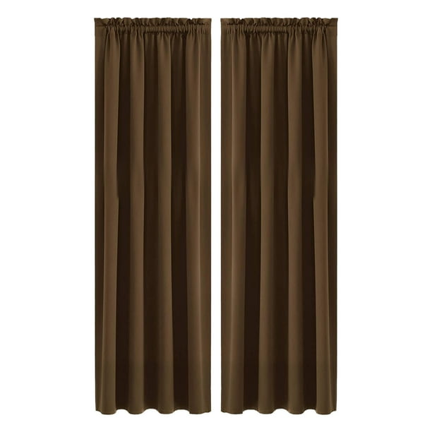 Scandinavian Silk Curtains | Solid Color Heat Insulation & Energy Saving | Sound Blocking & Noise Reduction | Bedroom Kitchen Use | 2 Panels | Easy Install